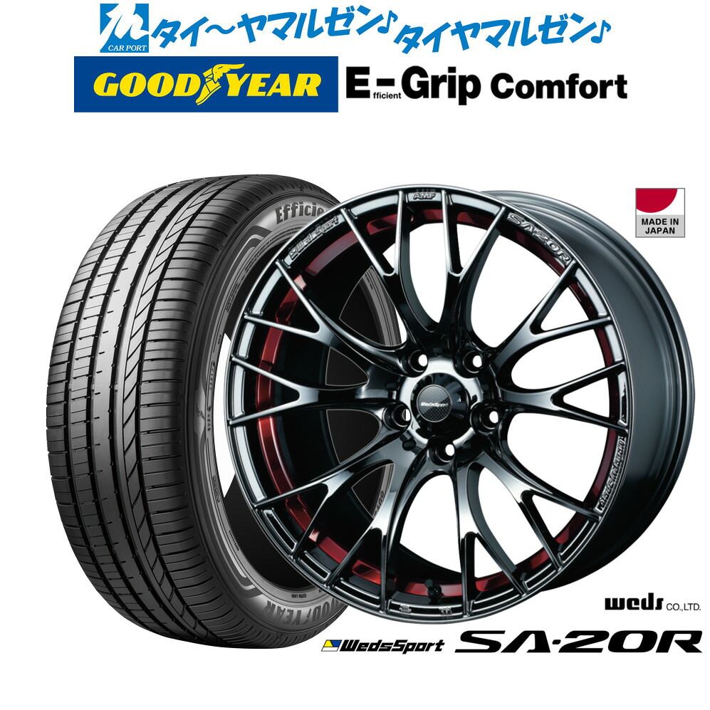 [18日]割引クーポン配布 新品 サマータイヤ ホイール4本セット ウェッズ ウェッズスポーツ SA-20R 18インチ 7.5J グッドイヤー エフィシエント グリップ コンフォート 215/40R18