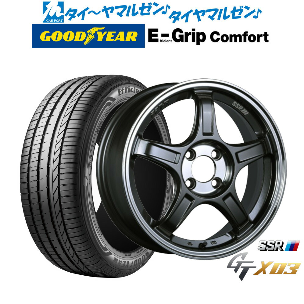 [ﾏﾗｿﾝ期間]P最大42倍&ｸｰﾎﾟﾝ配布 新品 サマータイヤ ホイール4本セット タナベ SSR GT X03 15インチ 5.0J グッドイヤー エフィシエント グリップ コンフォート 165/50R15