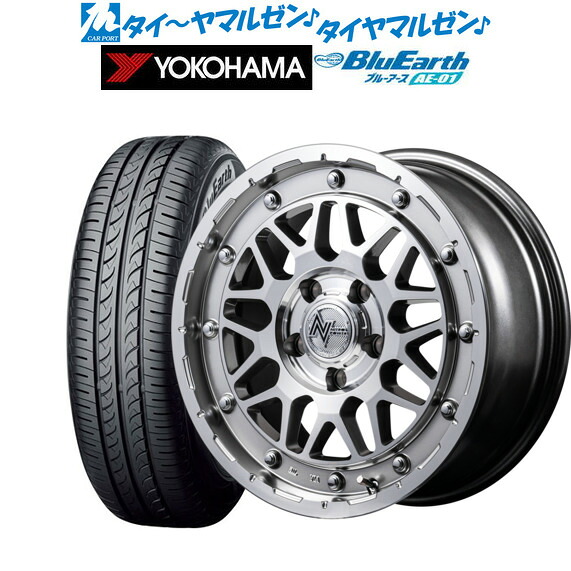 [マラソン期間]割引クーポン配布新品 サマータイヤ ホイール4本セットMID ナイトロパワー M29 スティンガー14インチ 4.5Jヨコハマ BluEarth ブルーアース (AE-01)165/55R14｜カーポートマルゼン 店