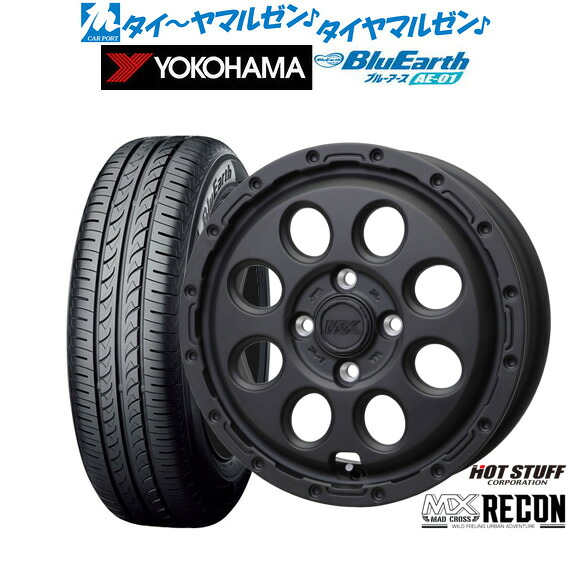 新品 サマータイヤ ホイール4本セット ホットスタッフ マッドクロス リーコン 15インチ 4.5J ヨコハマ BluEarth ブルーアース (AE-01) 165/65R15