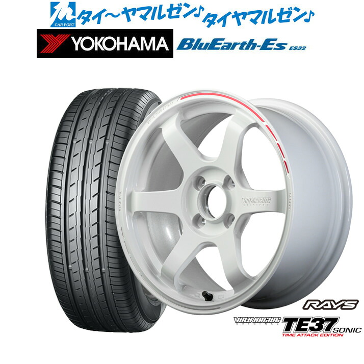 新品 サマータイヤ ホイール4本セット レイズ ボルクレーシング TE37 SONIC(ソニック) TIME ATTACK EDITION 16インチ 6.0J ヨコハマ BluEarth-ES ブルーアースイーエス ES32 185/60R16