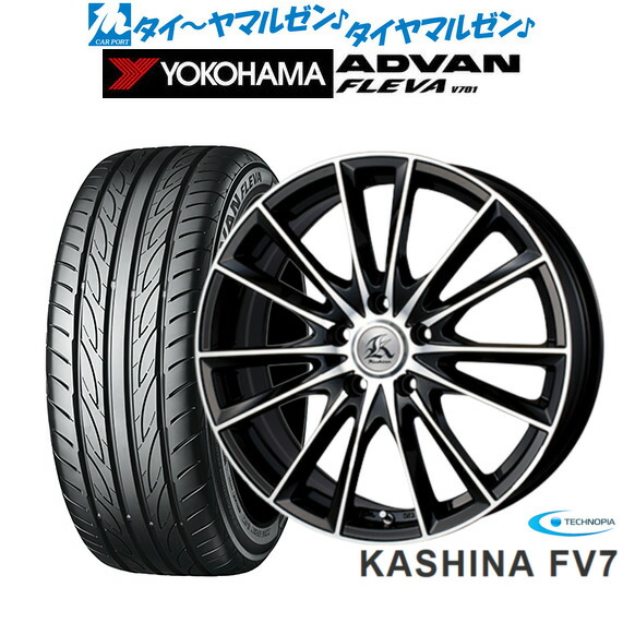 新品 サマータイヤ ホイール4本セットテクノピア カシーナ FV-718インチ 7.5Jヨコハマ ADVAN アドバン フレバ V701215/35R18|カーポートマルゼン 店