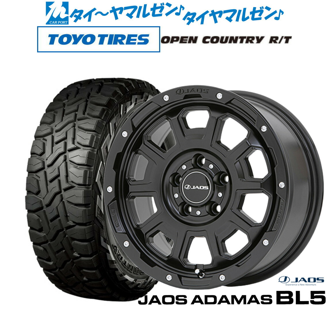 新品 オフロードタイヤ ホイール4本セットJAOS ジャオス アダマス BL518インチ 7.5Jトーヨータイヤ OPEN COUNTRY オープンカントリー RT 225/55R18｜カーポートマルゼン 店 138,750円