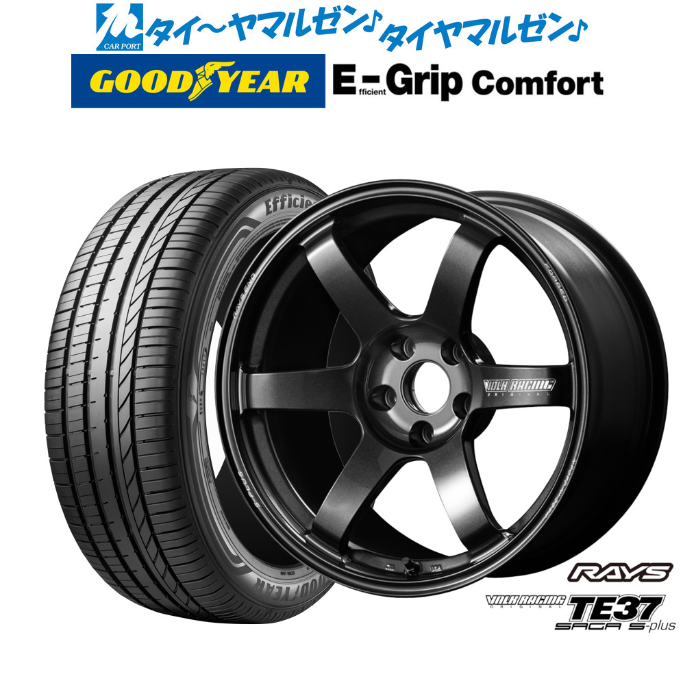 新品 サマータイヤ ホイール4本セットレイズ ボルクレーシング TE37 サーガ S-plus17インチ 7.5Jグッドイヤー エフィシエント グリップ コンフォート205/40R17|カーポートマルゼン 店