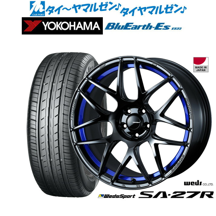 新品 サマータイヤ ホイール4本セットウェッズ ウェッズスポーツ SA-27R18インチ 7.5Jヨコハマ BluEarth-ES ブルーアースイーエス ES32215/40R18|カーポートマルゼン 店