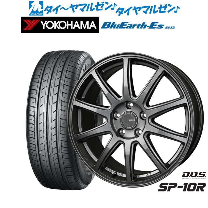 [マラソン期間]割引クーポン配布新品 サマータイヤ ホイール4本セットBADX D,O,S(DOS) SP-10R17インチ 7.0Jヨコハマ BluEarth-ES ブルーアースイーエス ES32205/50R17｜カーポートマルゼン 店