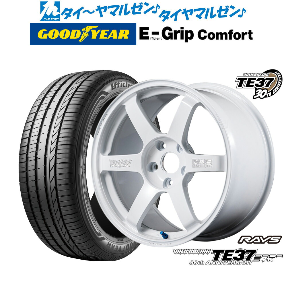 新品 サマータイヤ ホイール4本セットレイズ ボルクレーシング TE37 サーガ S-plus 30TH MACHINING Ver.18インチ 8.0Jグッドイヤー エフィシエント グリップ コンフォート215/45R18｜カーポートマルゼン 店