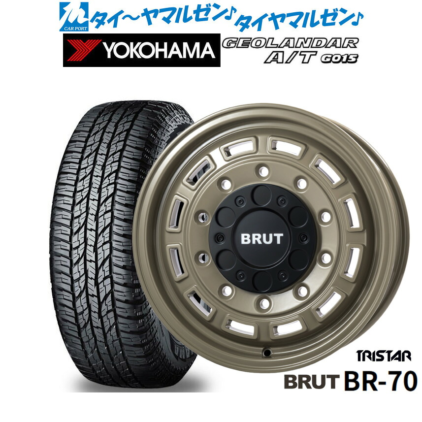 [ﾏﾗｿﾝ期間]P最大42倍&ｸｰﾎﾟﾝ配布 新品 オフロードタイヤ ホイール4本セット トライスター BRUT BR-70 16インチ 6.5J ヨコハマ GEOLANDAR ジオランダー AT(G015) 215/65R16