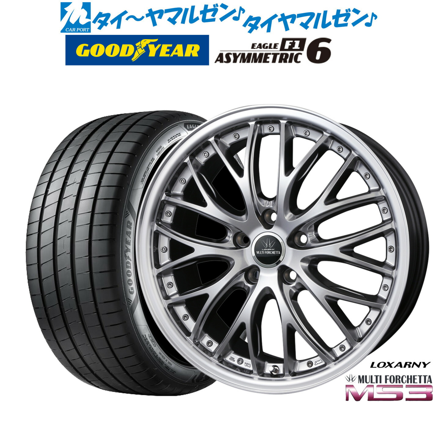 新品 サマータイヤ ホイール4本セット BADX ロクサーニ マルチフォルケッタ MS3 19インチ 9.0J グッドイヤー イーグル F1 アシメトリック6 245/45R19