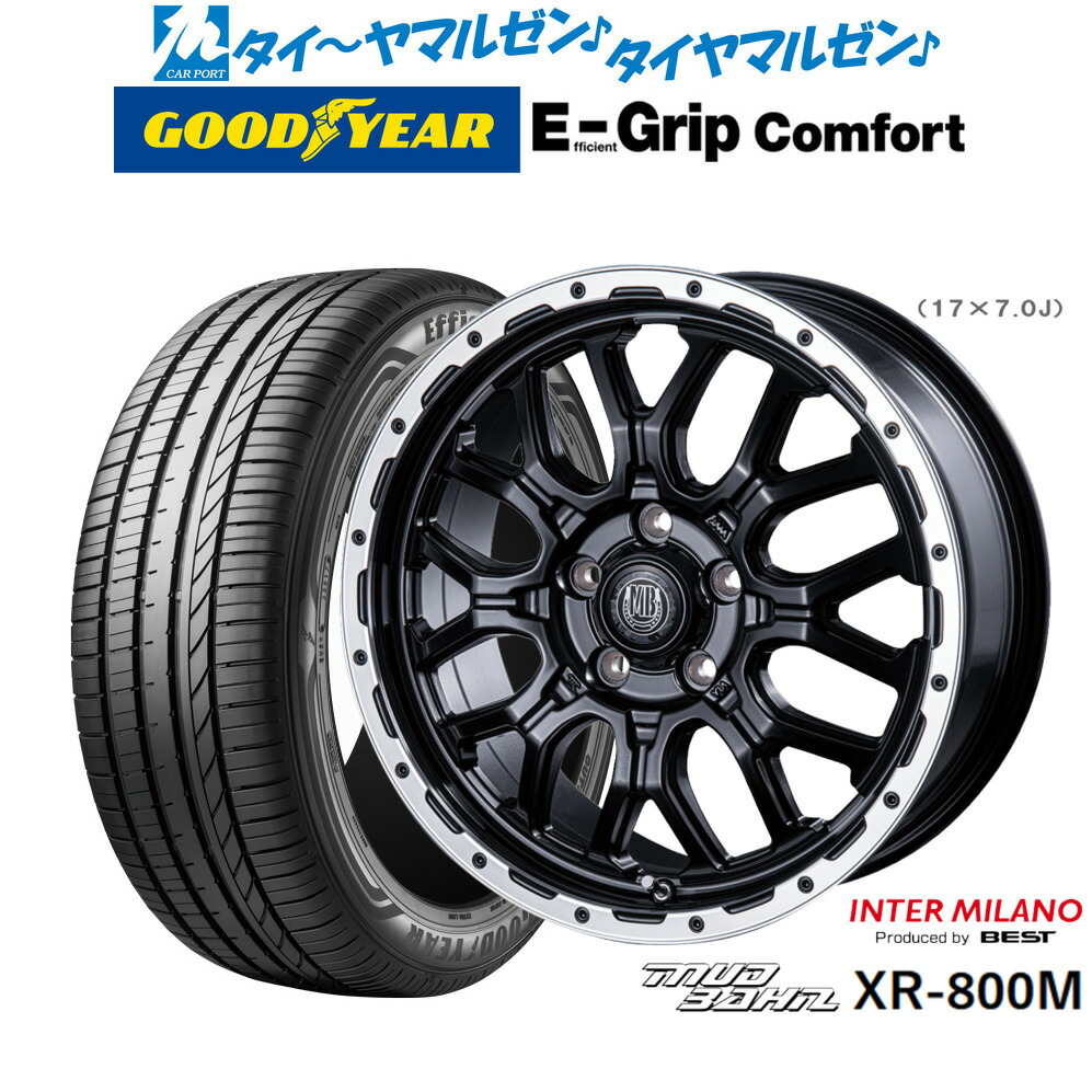新品 サマータイヤ ホイール4本セットインターミラノ マッドバーン XR-800M17インチ 7.0Jグッドイヤー エフィシエント グリップ コンフォート195/60R17｜カーポートマルゼン 店