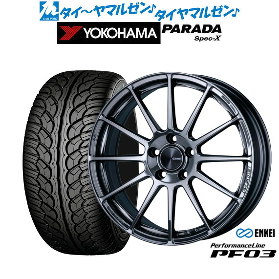 [18日]割引クーポン配布 新品 サマータイヤ ホイール4本セット エンケイ PF03 18インチ 7.5J ヨコハマ PARADA パラダ Spec-X 235/60R18