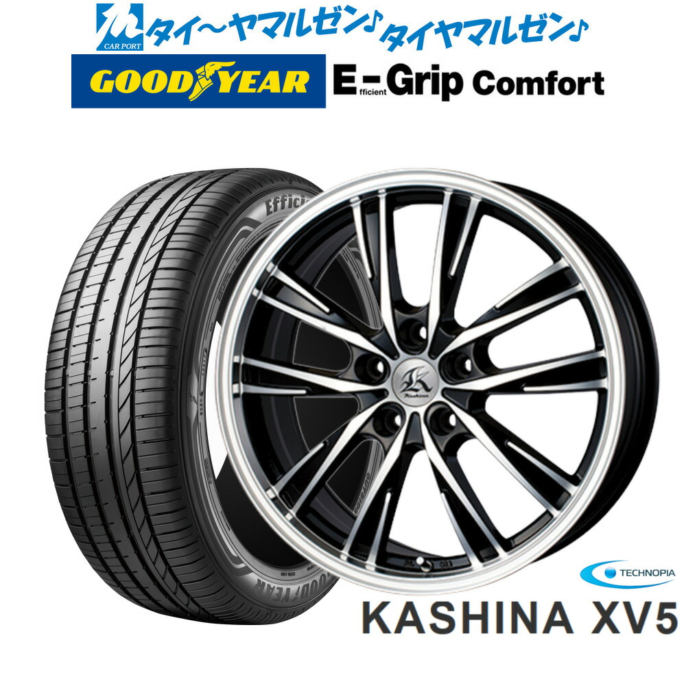新品 サマータイヤ ホイール4本セットテクノピア カシーナ XV-518インチ 7.5Jグッドイヤー エフィシエント グリップ コンフォート215/45R18｜カーポートマルゼン 店 80,575円