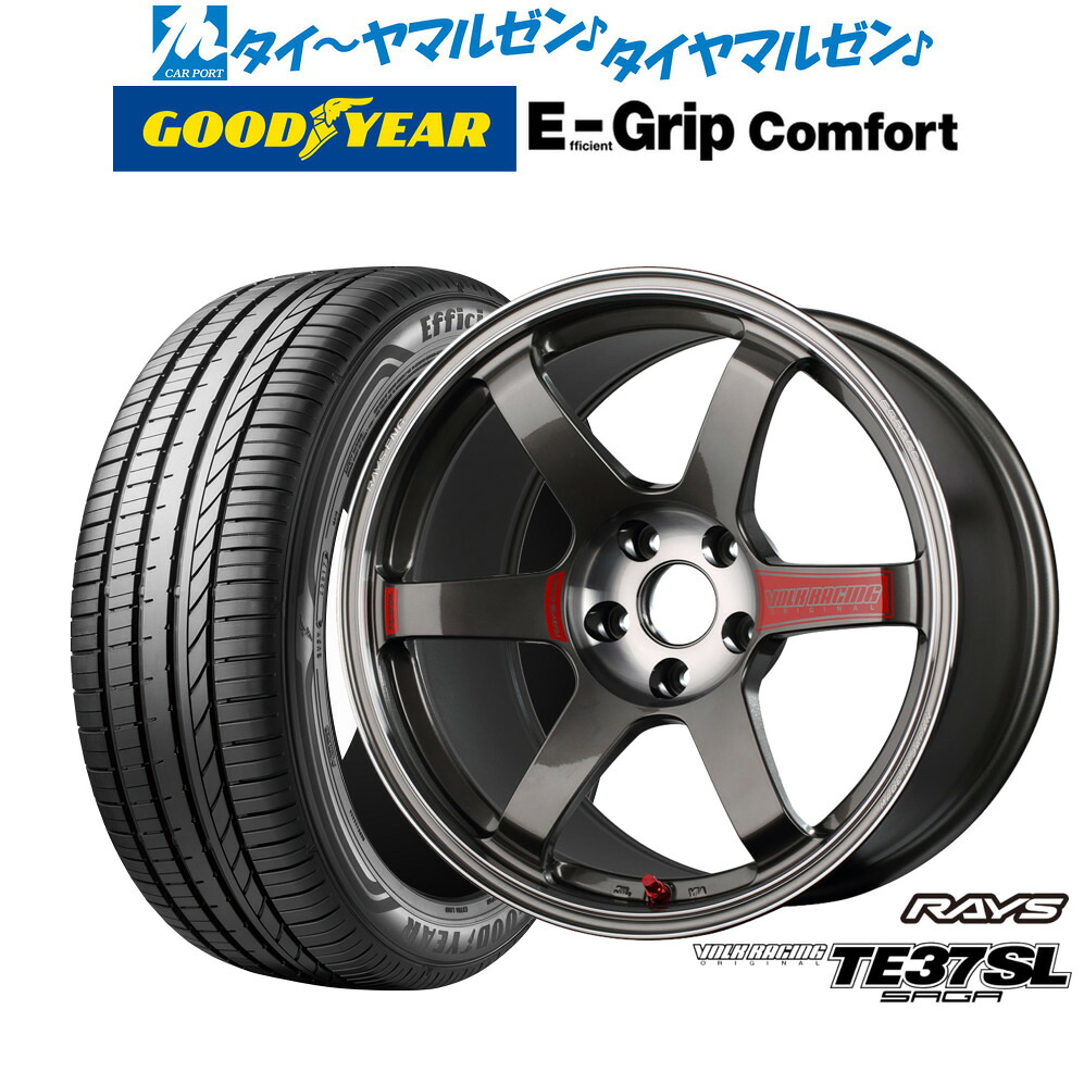 新品 サマータイヤ ホイール4本セットレイズ ボルクレーシング TE37 サーガ SL18インチ 8.5Jグッドイヤー エフィシエント グリップ コンフォート245/50R18｜カーポートマルゼン 店