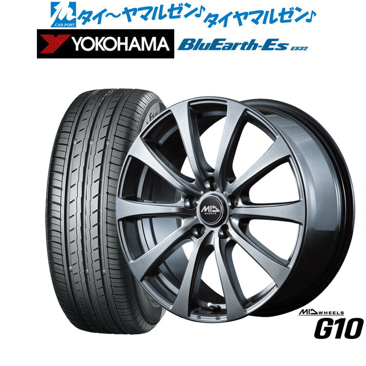 新品 サマータイヤ ホイール4本セット MID ホイールズ G10 17インチ 7.0J ヨコハマ BluEarth-ES ブルーアースイーエス ES32 205/40R17