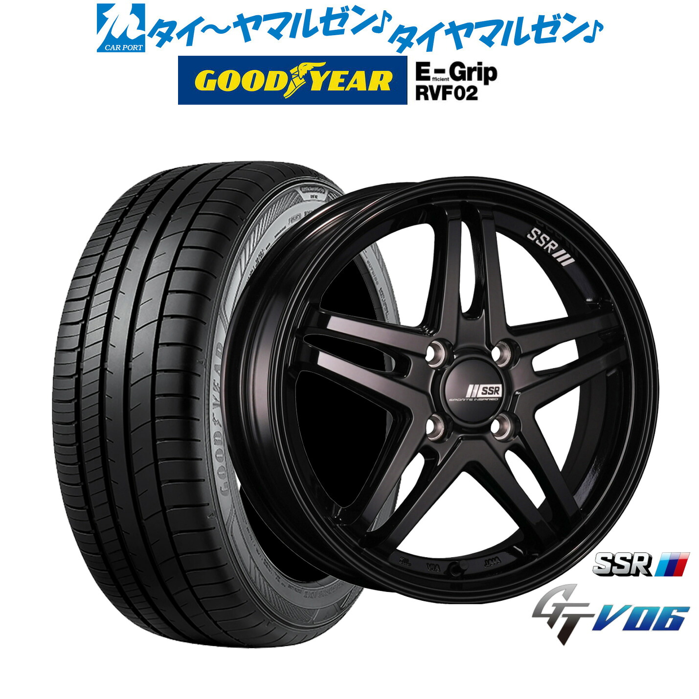 [18日]割引クーポン配布 新品 サマータイヤ ホイール4本セット タナベ SSR GT V06 16インチ 6.0J グッドイヤー エフィシエント グリップ RVF02 215/65R16