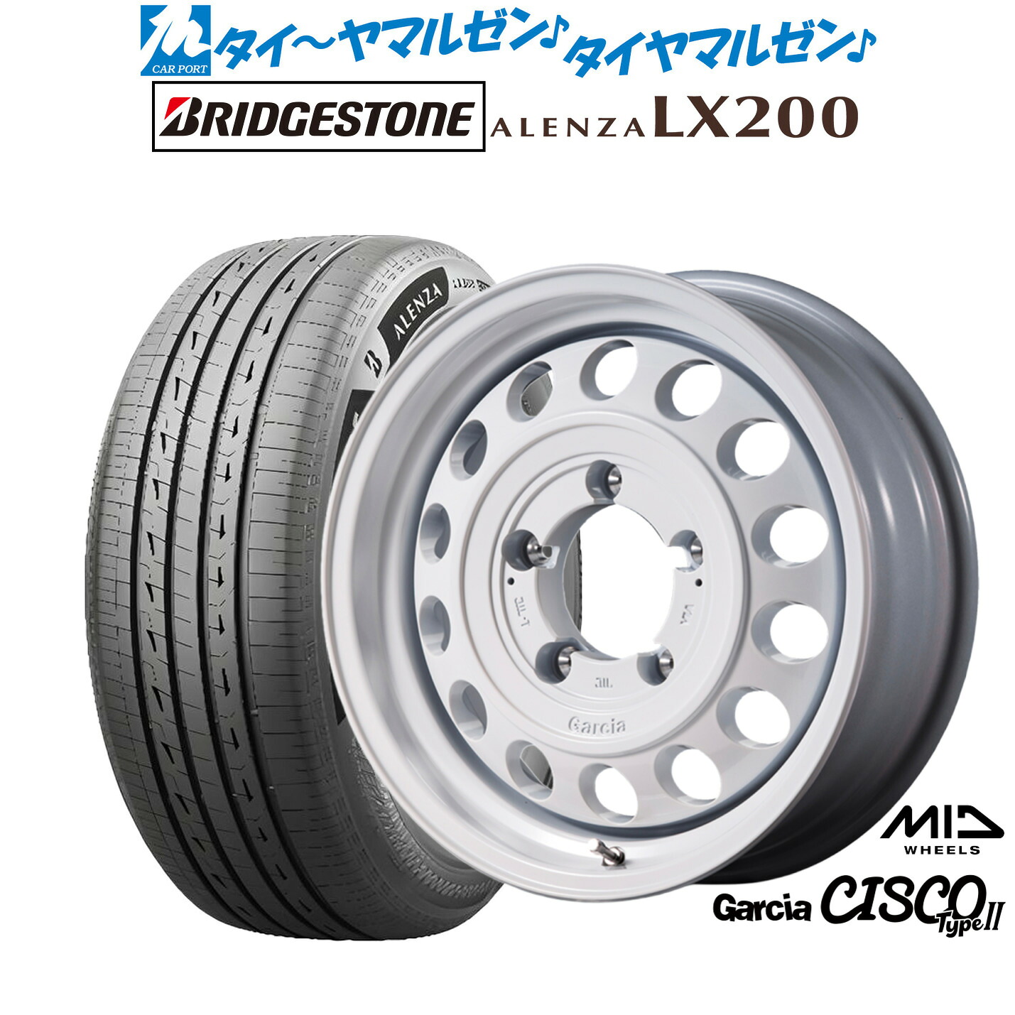 新品 サマータイヤ ホイール4本セットMID ホイールズ ガルシア シスコ Type216インチ 5.5Jブリヂストン ALENZA アレンザ LX200175/80R16|カーポートマルゼン 店
