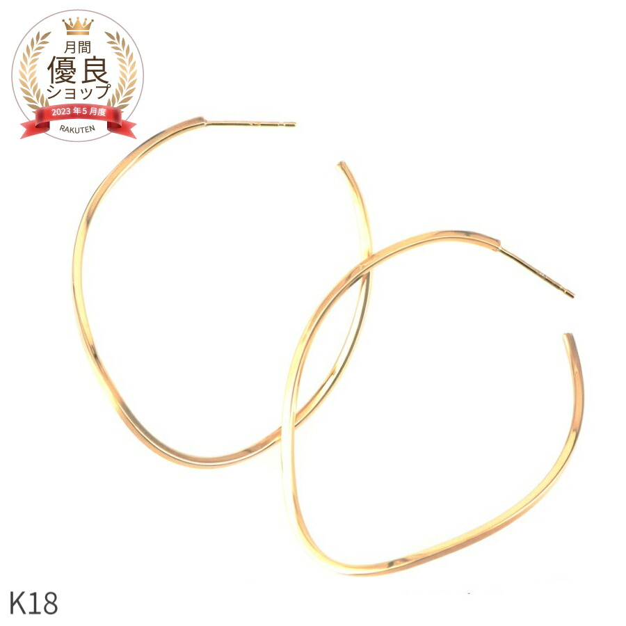 楽天市場】【即納可】 地金 ピアス フープ プレゼント 女性 18金 k18