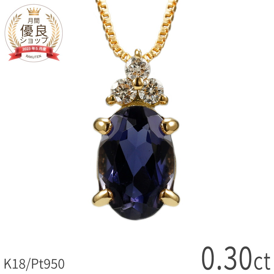 ♢くぴっちょページです♢K18 アイオライト ネックレスチャーム ビズー公式】3月誕生石アイオライト×ダイヤモンドK18/PT