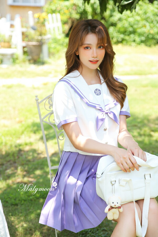 即納 セーラー服 半袖 女子高生 制服 セット Jk コスプレ 学生服 コスプレ衣装 パープル 紫 春 夏 ミニスカ プリーツスカート 高校生 可愛いコスプレ レディース 大人 女性 コスチューム マリームーン Malymoon 10 あす楽 septicin Com