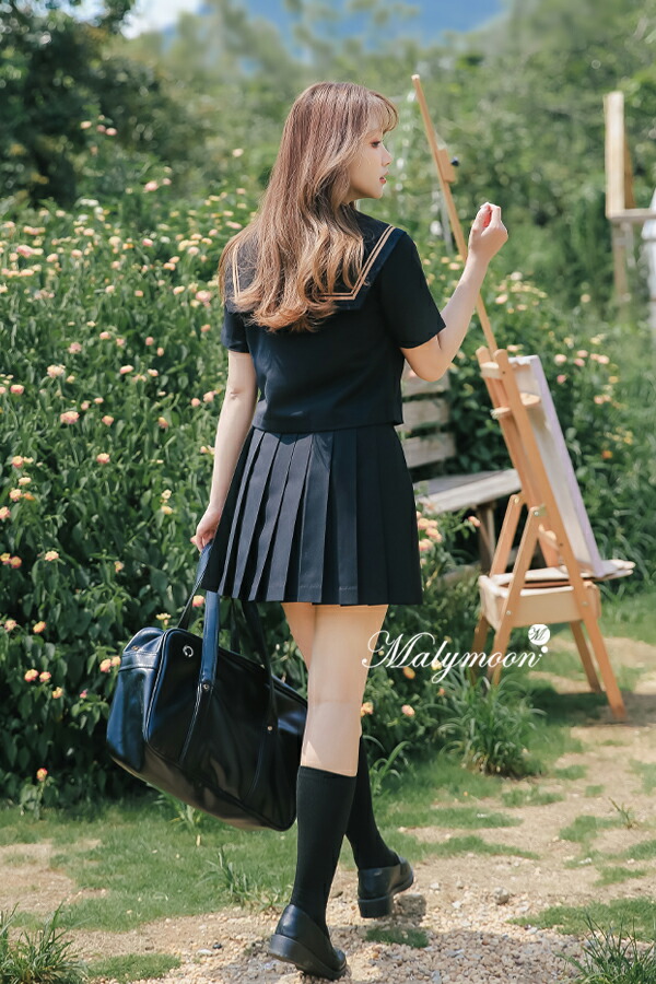 即納 セーラー服 半袖 女子高生 制服 セット Jk コスプレ 学生服 コスプレ衣装 ブラック 黒 春 夏 ミニスカ プリーツスカート 高校生 可愛い コスプレ レディース 大人 女性 コスチューム マリームーン Malymoon 8827 あす楽 Butlerchimneys Com