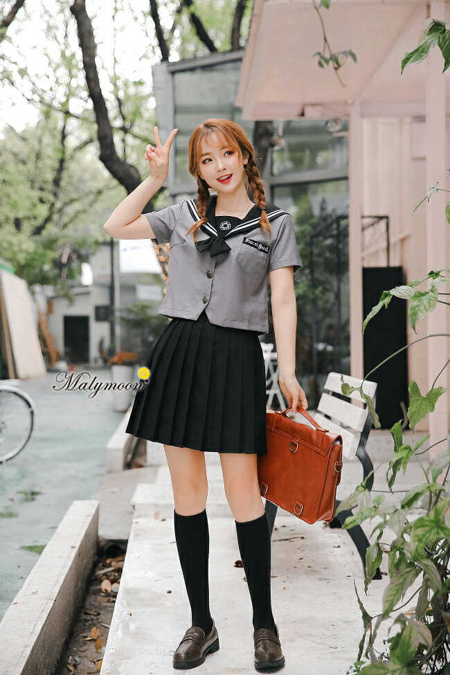 楽天市場 M Lサイズのみ即納 半袖 女子高生 制服 セットjk コスプレ コスプレ衣装 グレー 柄 夏服 ミニスカ 学生服 余興 半袖 プリーツスカート 高校生 可愛いコスプレ レディース コスチューム マリームーン Malymoon 6754 あす楽 Malymoon マリームーン