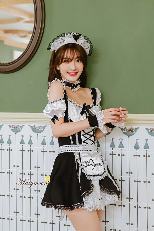 楽天市場 正規品 即納 メイド メイド服 ウェイトレス ウエイトレス ゴシック ゴスロリ ブラック 黒 かわいい 可愛い セクシー 大人 女性 コスプレ 可愛いコスプレ フリル ハロウィン Cosplay Costume Malymoon マリームーン S73 2 あす楽対応 Malymoon