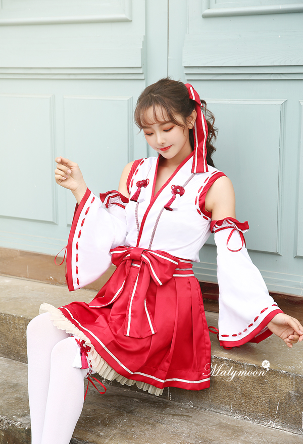 正規品 即納 巫女 コスプレ セクシー 巫女さん 巫女服 着物 和風 和服 和装 日本 ハロウィン 時代劇 コスチューム 仮装 レディース かわいい 可愛い セクシー 巫女 さん の コスプレ マリームーン Malymoon 36 Cooltonindia Com