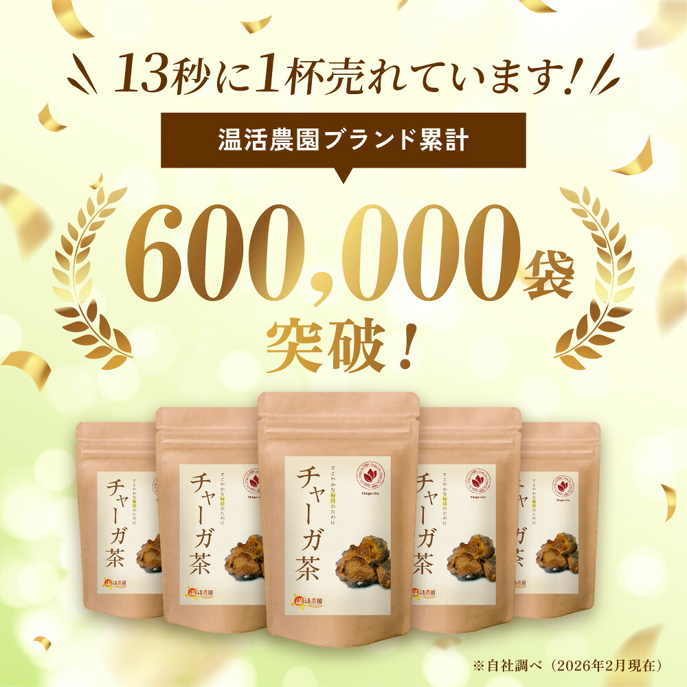 温活農園 公式 チャーガ茶 2g×30包 無添加 農薬不使用 残留農薬検査済 国内生産 最強翌日配送 送料無料 ティーバッグ ティーパック おいしい 飲みやすい チャーガチャ カバノアナタケ 健康茶