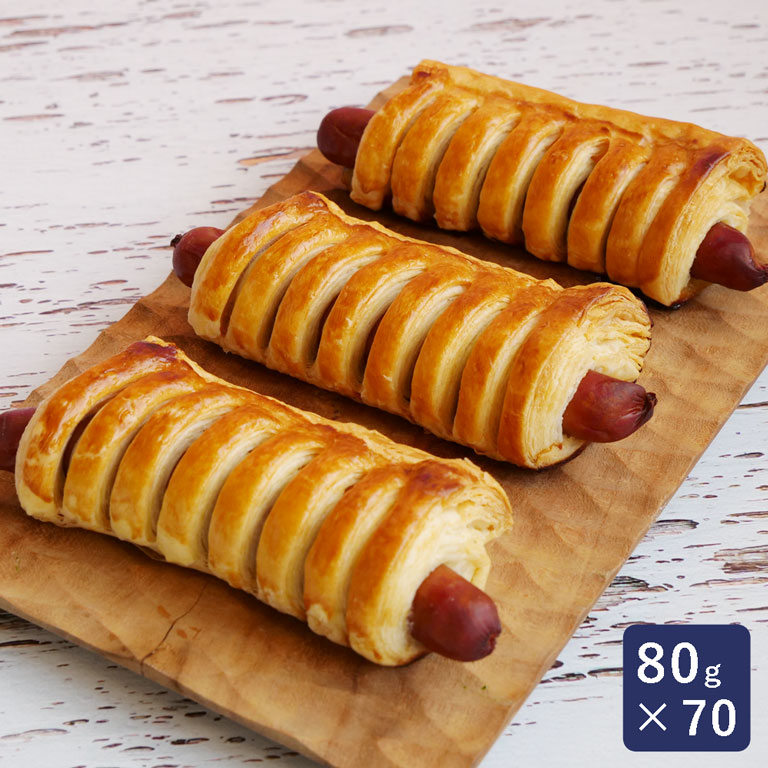 ISM（イズム） あらびきウインナーパイ 80g×70 冷凍パイ生地 冷凍パイ 冷凍生地 惣菜パン 発酵不要 業務用 1ケース_