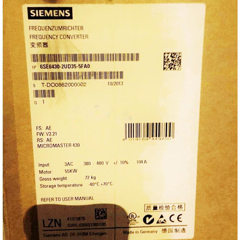 【新品 東京発 ★適格請求書発行可】★SIEMENS シーメンス インバータ 6SE6430-2UD35-5FA0 MM430 480V 55KW【６ヶ月保証】｜ヒマワリショップ