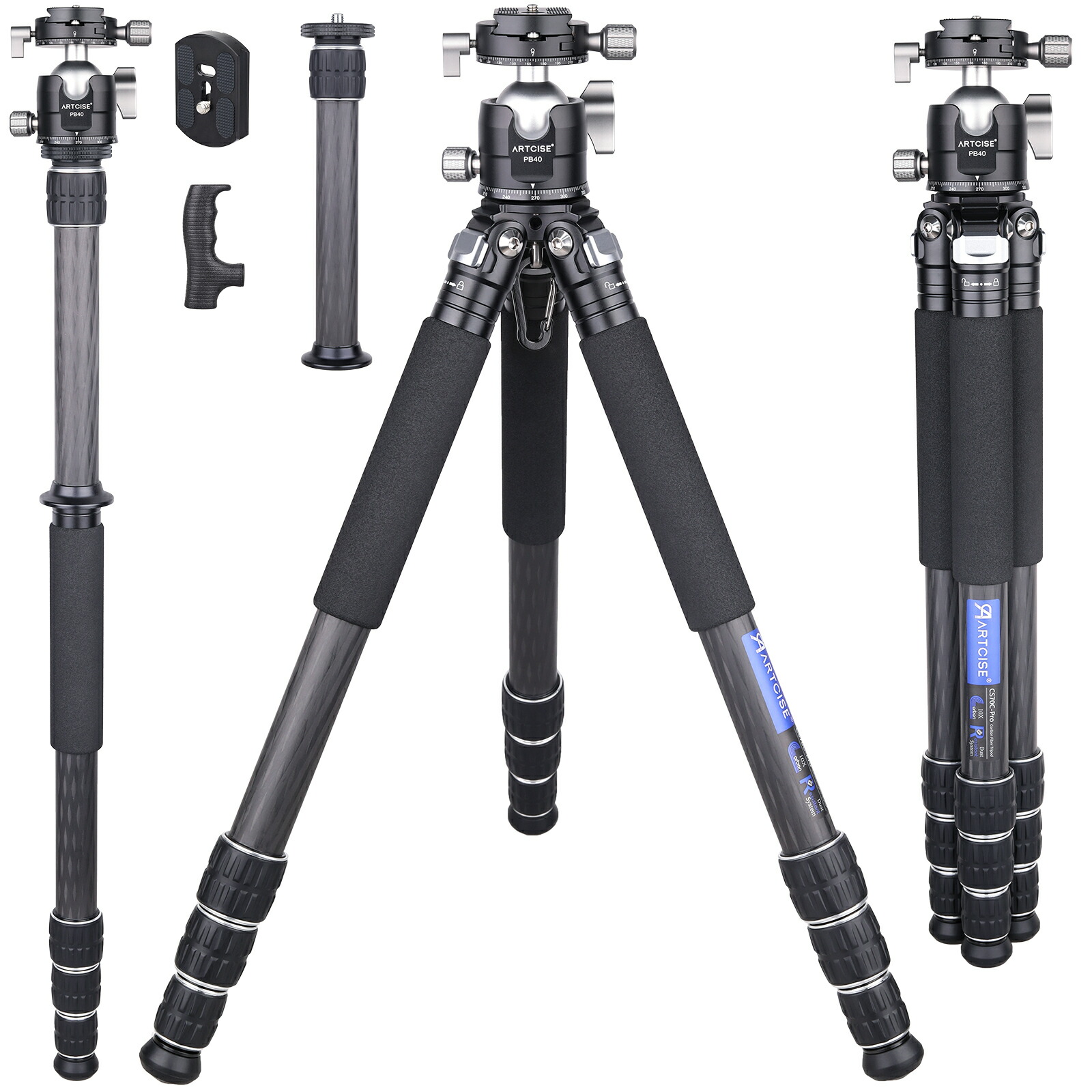 NEEWER 156cmビデオ三脚 トラベル三脚 コンパクト 5段階伸縮 Amazon | NEEWER LITETRIP LT35 トラベル三脚 156cm カーボン製