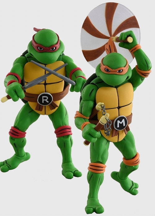 楽天市場 在庫品 ネカ お一人様3点限り 豆魚雷限定 Tmnt ティーンエイジ ミュータント ニンジャ タートルズ 7インチ アクションフィギュア 2pk シリーズ2 ラファエロ ミケランジェロ 豆魚雷 ホビー専門店