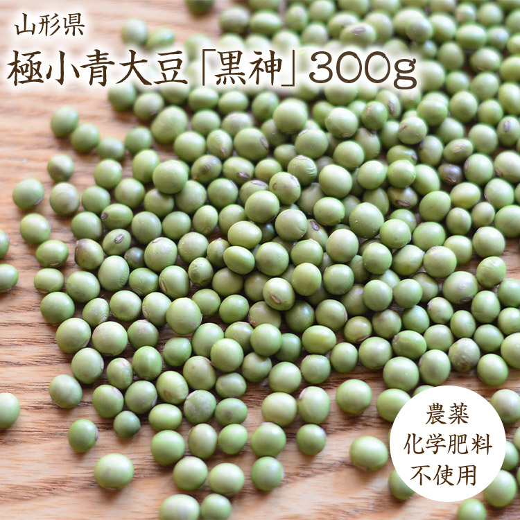 【宅急便】黒神 【300g】 山形県産 極小青大豆 希少青豆 農薬不使用 肥料不使用 自然栽培 煮豆 炊き込みごはん 味噌画像