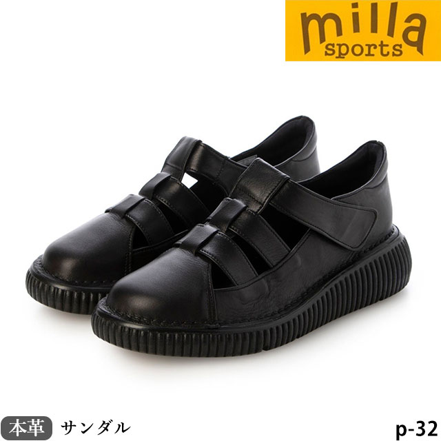 【銀行割引クーポン券客体商いもの】貨物輸送無料 ミラスポーツ 靴 本革 日本製 サンダル milla sports P-32 4E アウトステッチソール 心地よい コンフォートサンダル 九夏シューズ 防菌 防臭 軽さ  踵4珊 サンダル-靴