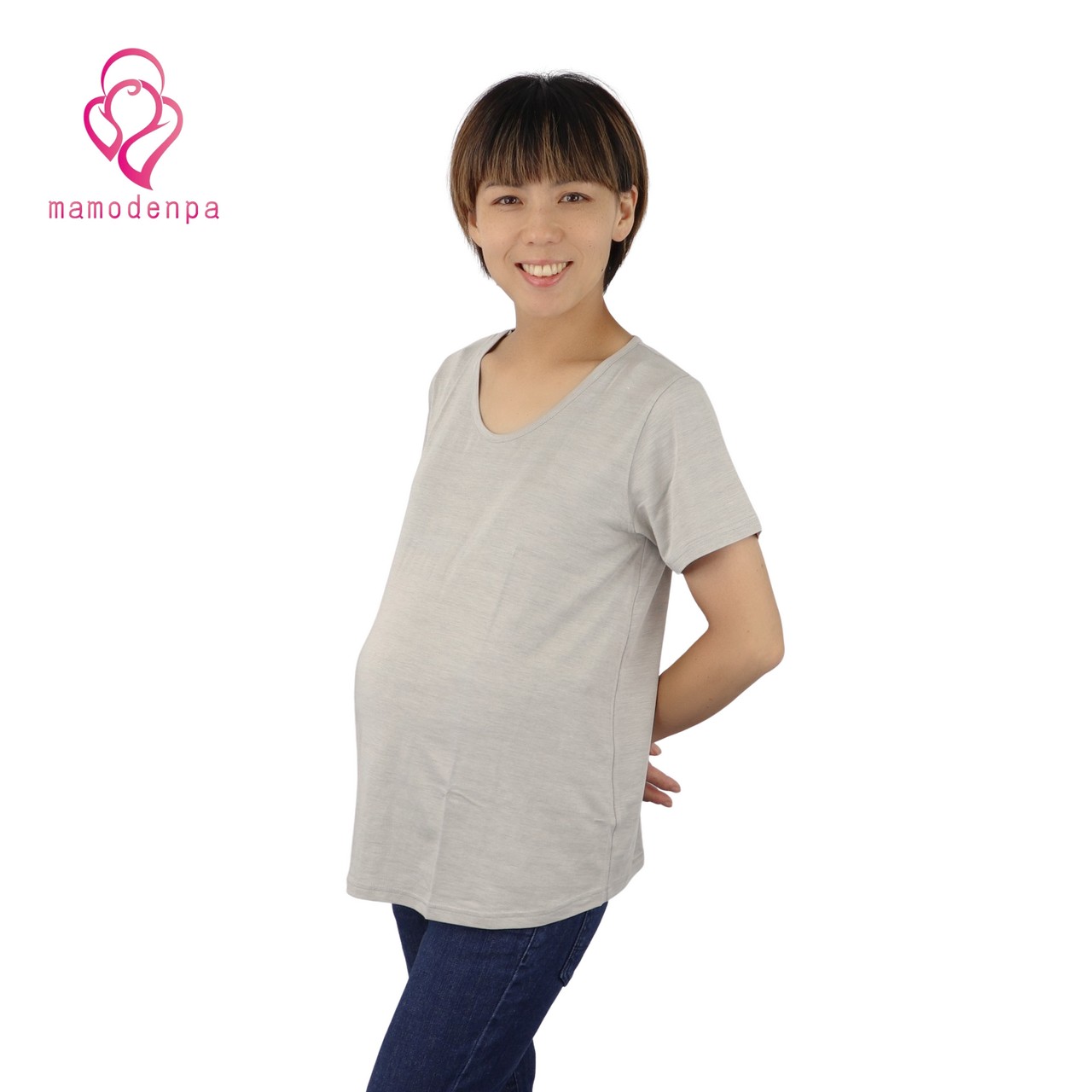 電波押しとどめる 電波打つ手 マタニティ 御召しもの Ｔシャツ はだ着 妊婦服 電波からみどり児をしっかり守るマタニティ ティーシャツです。【EMC-117MTS】