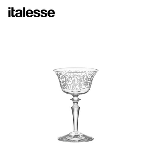 シャンパングラス イタレッセ italesse プレジデンテ クープ ダブル ワームウッド デコ&times;6脚セット 業務用 ソーサー型 14681｜作業着上下セットインナーまもる君