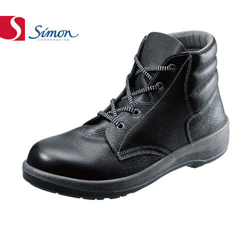 安全靴 シモン simon 7522黒 1122500 メンズサイズ 小さいサイズ 幅広 3E セーフティー セイフテイ セイフティシューズ 滑りにくい すべりにくい 衝撃吸収 楽に曲がる 安全・作業靴 ハイカット ブラック （黒 ブラック )