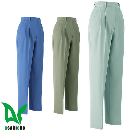 作業服 レディース パンツ Asahicho 旭蝶繊維 レディスパンツ(ツータック脇シャーリング) E8530 作業着 通年 秋冬