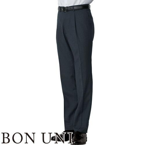 スラックス ボンユニ パンツ ズボン 制服 ユニフォーム BONUNI ボストン ワンタックスラックス 12119-98 飲食店 メンズ レストラン カフェ おしゃれ かっこいい｜作業着上下セットインナーまもる君