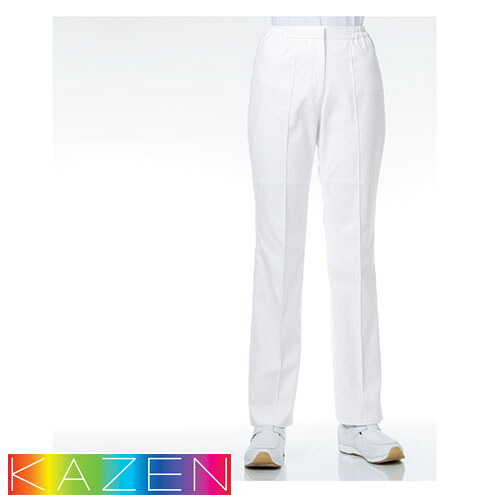 レディス スラックス パンツ 白衣 ズボン REP165 KAZEN カゼン ブーツカット レディース 脇ゴム 医療 医者 ドクター 看護師 ナース 病院 抗菌 感染対策 防臭 ストレッチ おしゃれ かわいい 可愛い 履きやすい