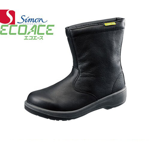 安全靴 ブーツ シモン simon エコエース ECO44黒 1321280 メンズサイズ 小さいサイズ 幅広 3E セーフティー セイフテイ セイフティシューズ 滑りにくい すべりにくい 衝撃吸収 楽に曲がる 安全・作業靴 ロング ブラック （黒 ブラ