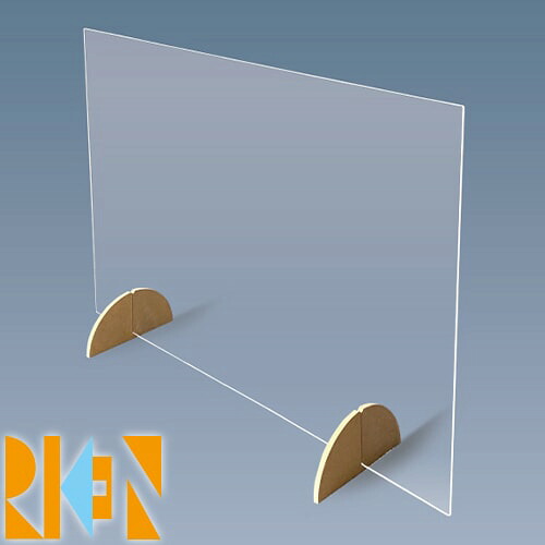 安全用品 理研オプテック RIKEN アクリル飛沫防止板 幅600&times;高さ500&times;板厚3 ≪3セット≫｜作業服 安全靴 安全帯のまもる君