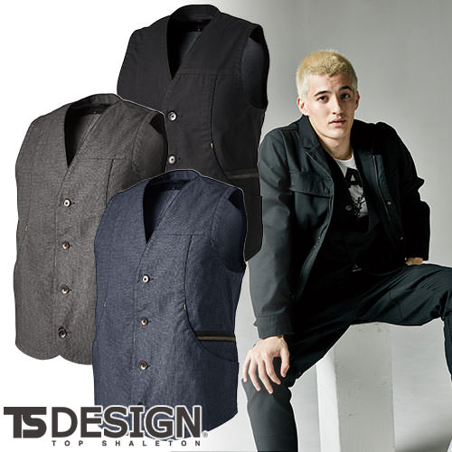 作業服 藤和 TS Design 5538 作業着 ベスト 軽量 通年 秋冬 上着 黒 袖なし 定番 TECニッカーズワークベスト おしゃれ かっこいい 人気 企業 作業 工場 外作業 ワークユニフォーム 仕事 土木 工事 現場 大きいサイズ 3L 4L 5L 6L