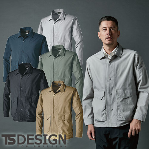 作業服 ブルゾン 藤和 TS Design TS4Dナイロンドッツコーチジャケット 4607 作業着 春夏 撥水 制電 防汚 シンプル カッコいい おしゃれ タウンユース アウトドア 男女兼用