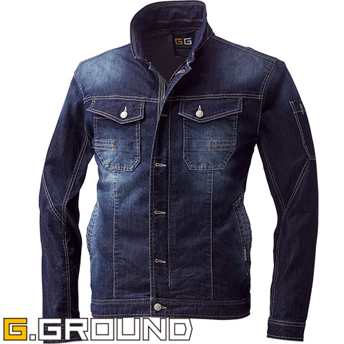 作業服 デニム 桑和 SOWA G.GROUND 長袖ブルゾン 583 作業着 春夏