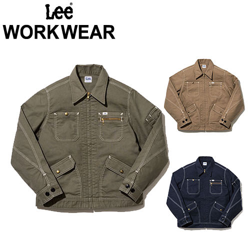 作業服 ブルゾン Lee メンズジップアップジャケット LWB06002 作業着 通年 秋冬 デニム おしゃれ シンプル スタイリッシュ 上着 デニム作業服 デニム作業着 ブルゾン ジャケット ワークウェア 仕事 土木 工事 現場