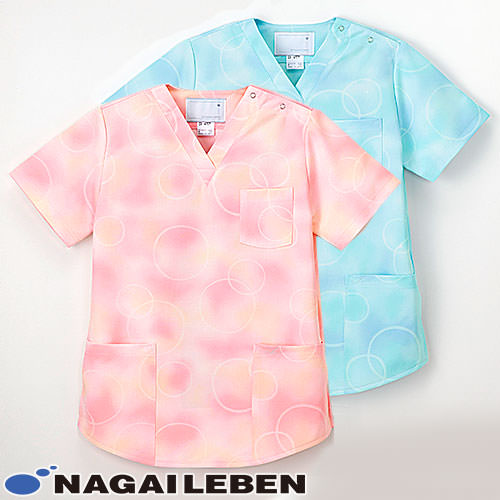 女子スクラブ 白衣 半袖 CI-4777 レディース 女性用 ナガイレーベン Naway 医者 看護師 ナース ナース服 研修医 医療 人気 手術衣 制服 ユニフォーム 病院 小児科 エステ 歯医者 介護 可愛い かわいい おしゃれ 動きやすい ネーム刺繍