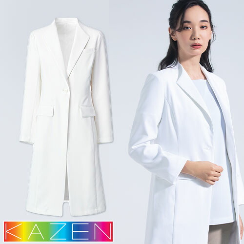 レディス 診察衣 ドクターコート 白衣 女性用 KZN409-10 KAZEN カゼン 長袖 レディース 医者 薬剤師 医療用 医療 人気 制服 ユニフォーム 実習 実験 ストレッチ 動きやすい 透けにくい 病院 おしゃれ かわいい 可愛い｜作業服 安全靴 安全帯のまもる君 13,902円