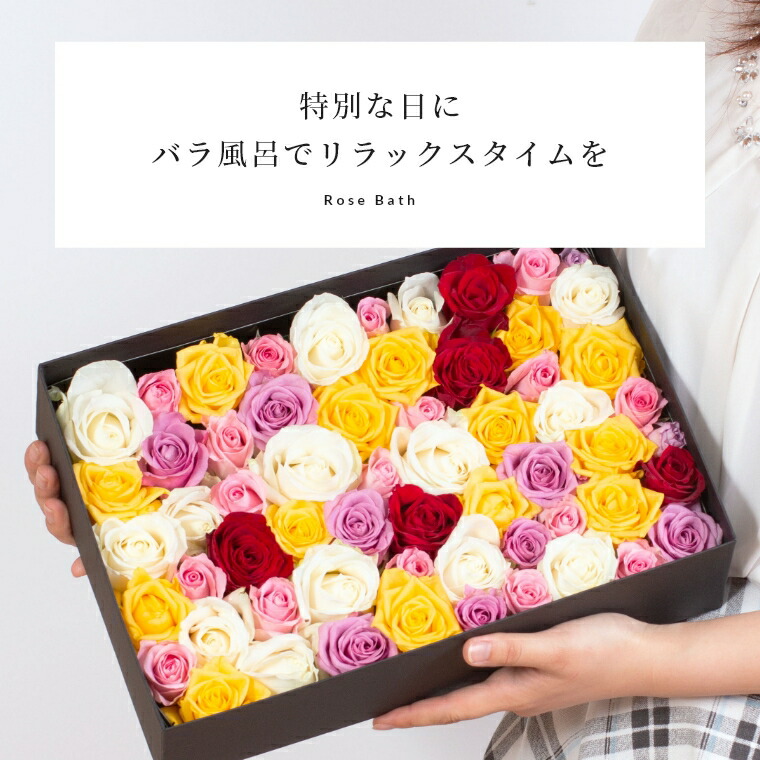 【おまかせMIXカラー】 バラ風呂 ローズバス 65輪～80輪 対応で12時まで当日発送します 土曜営業 誕生日 結婚記念日 花 バレンタイン プレゼント ギフト プロポーズ 本数指定