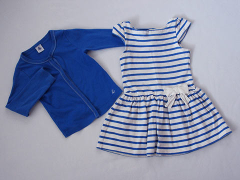 M プチバトー Petit Bateau アウトレット 子供服 女の子 4歳 約 100cm 半袖 ワンピース 長袖 カットソー カーディガン 2点 青 白 ボーダー 春 夏 3 セットアップ ガールズ 女児 キッズ 中古 ユーズド リサイクル 古着 Lojascarrossel Com Br